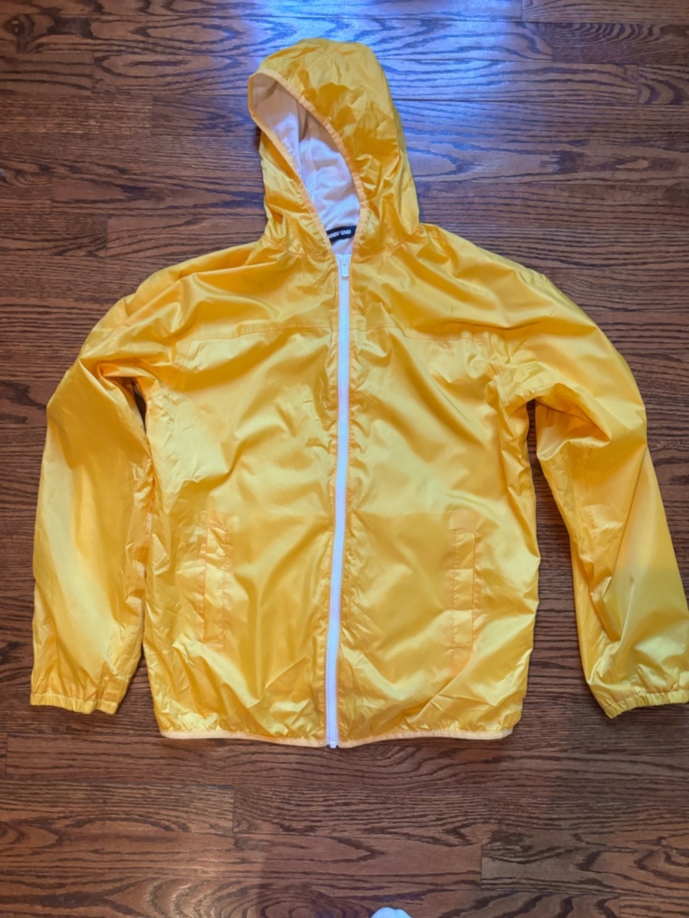 Lands' End Yellow Hooded Windbreaker Jacket youth girls XL 18-20y